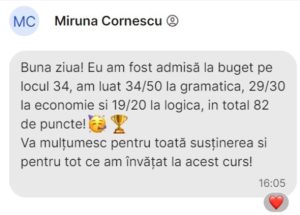 Cornescu Miruna-Ștefania, admis buget 2023