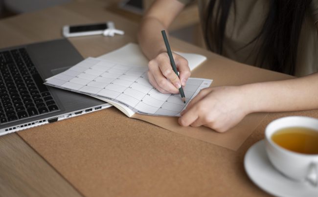 close-up-woman-writing-with-pencil